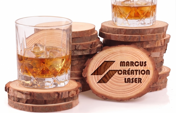 Sous-verre bois croûte d'arbre