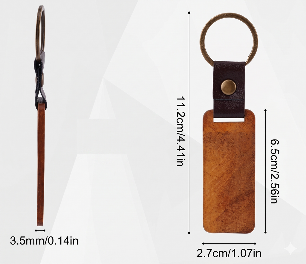 Porte-clés en bois carré
