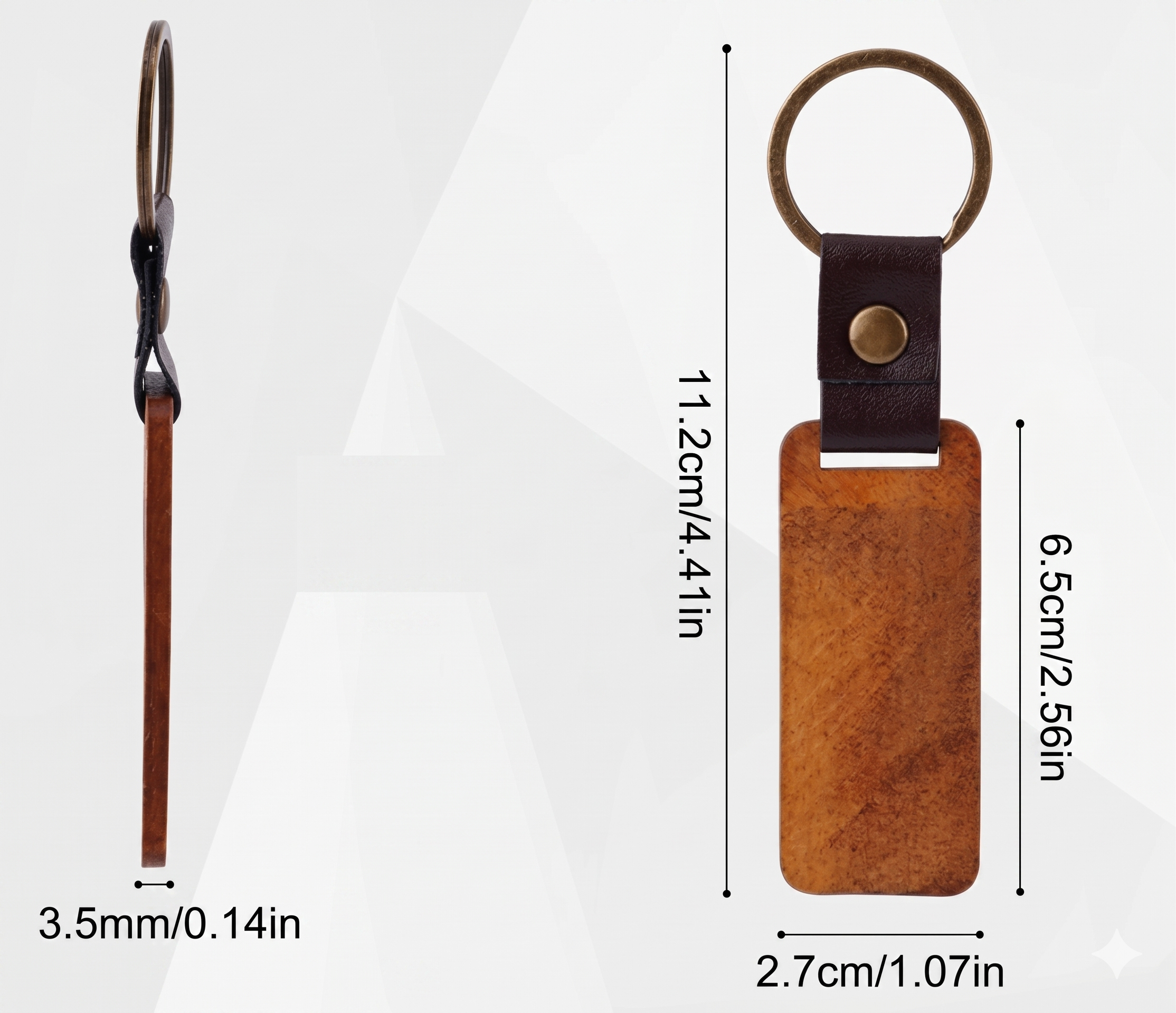 Porte-clés en bois carré