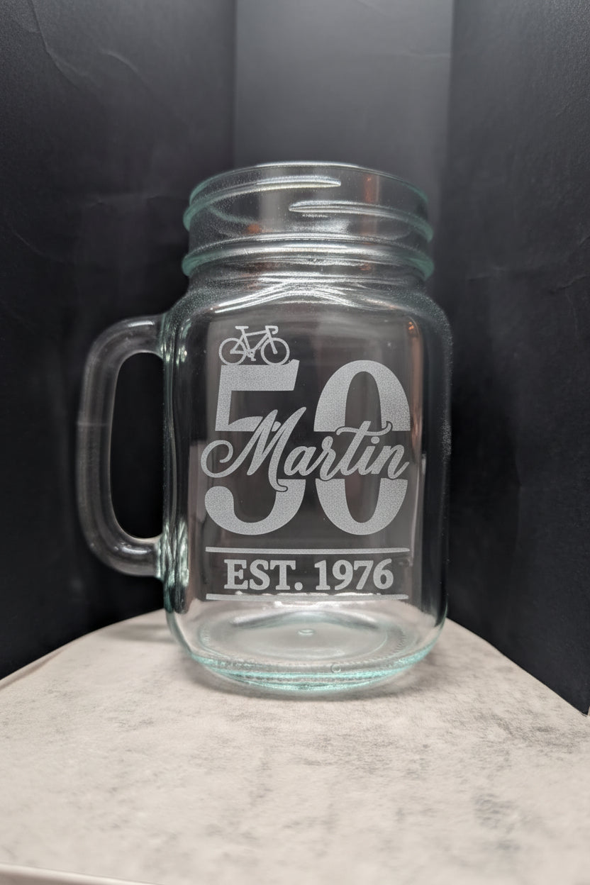 Pot Mason avec poignée 16 oz